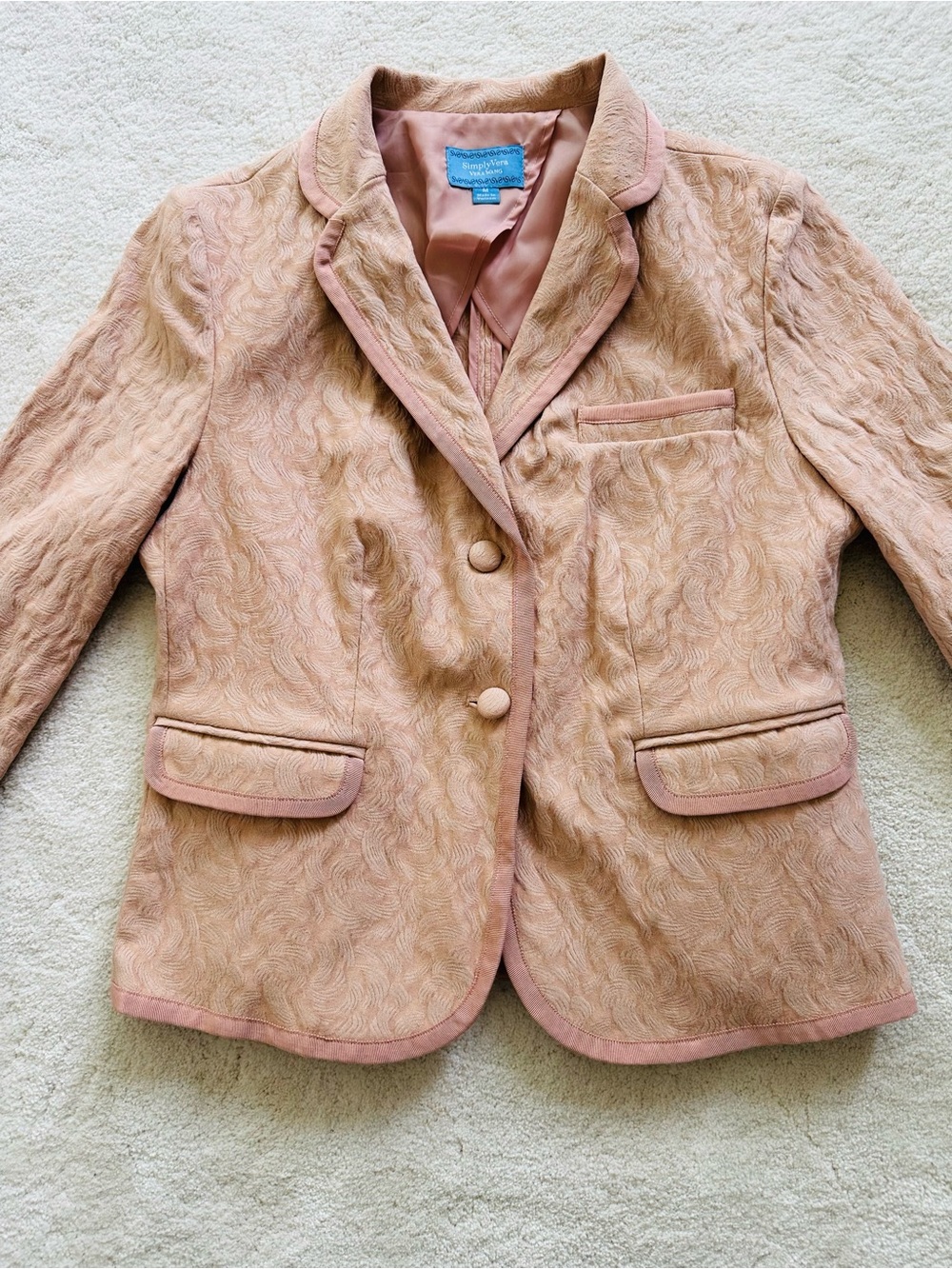 Simply Vera Vera Wang Dusty Pink Textured Blazer